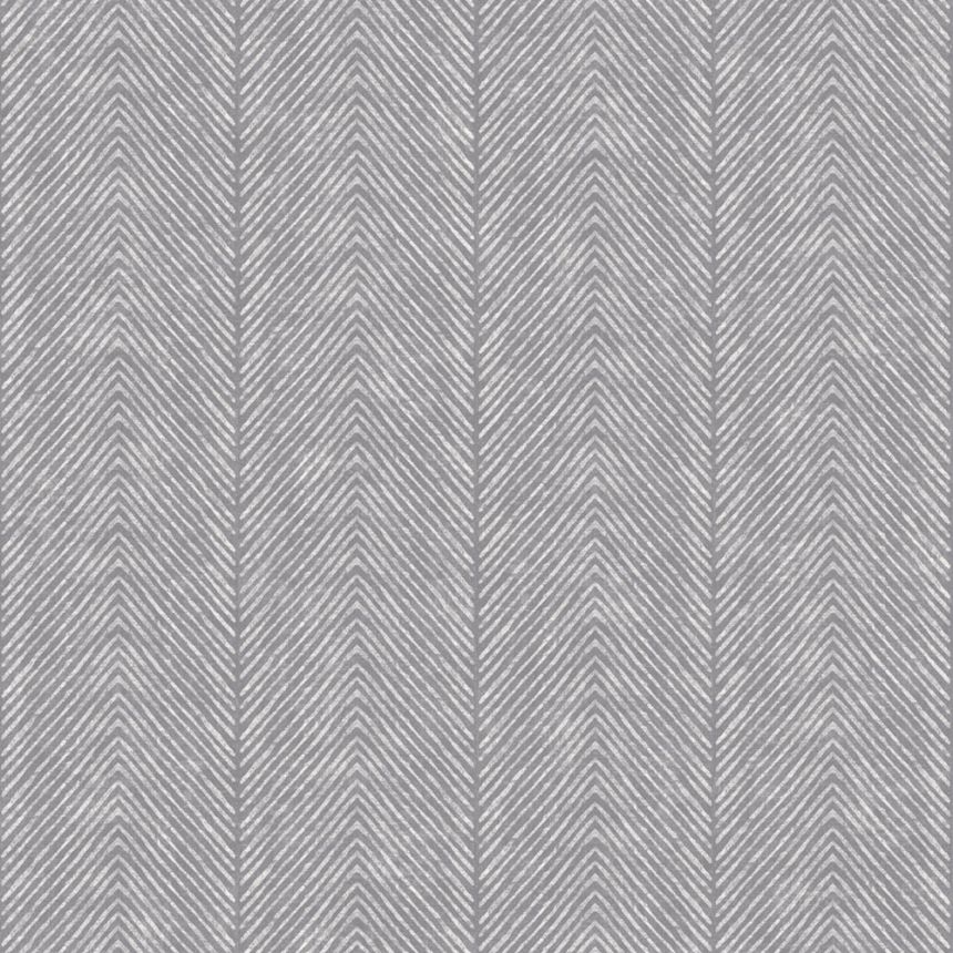 Non-woven wallpaper, grey, stripes, herringbone, M69209, Nomade, Ugépa