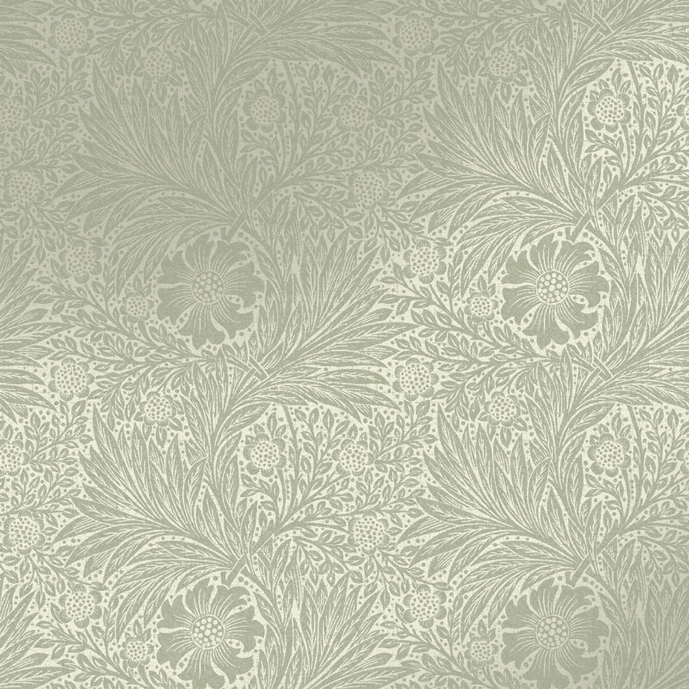 Non-woven wallpaper, green, flowers, leaves, 124256, William Morris At Home