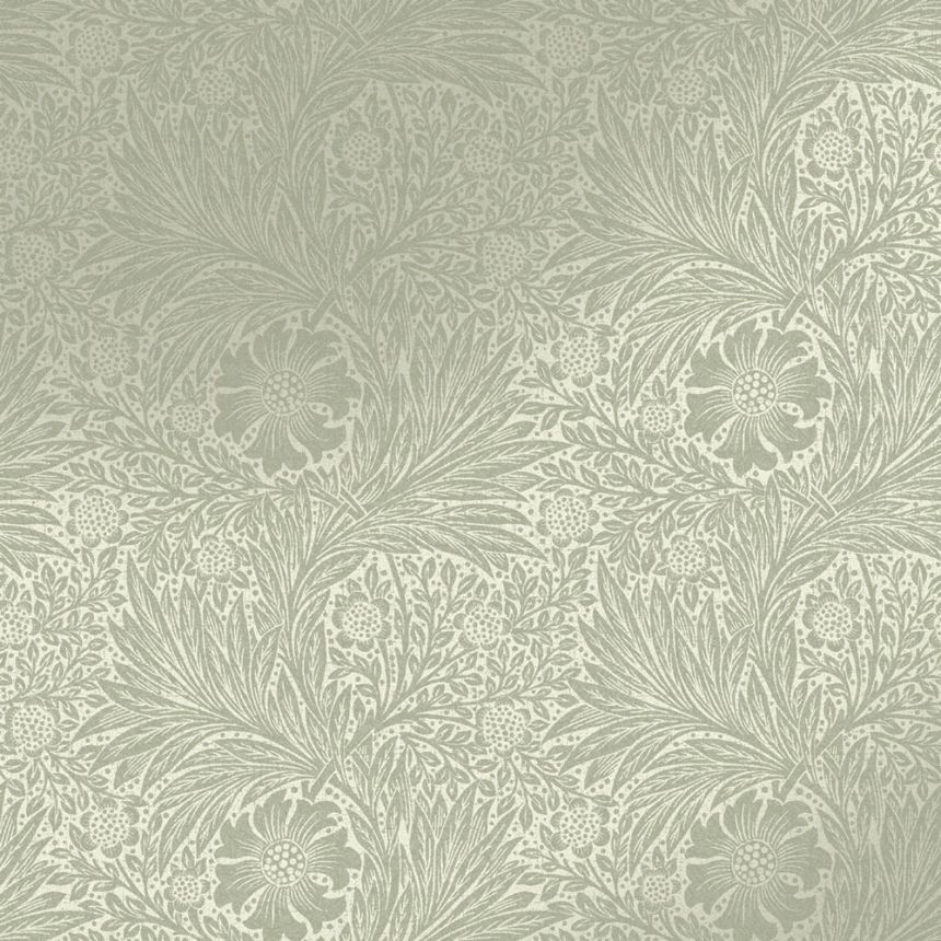 Non-woven wallpaper, green, flowers, leaves, 124256, William Morris At Home
