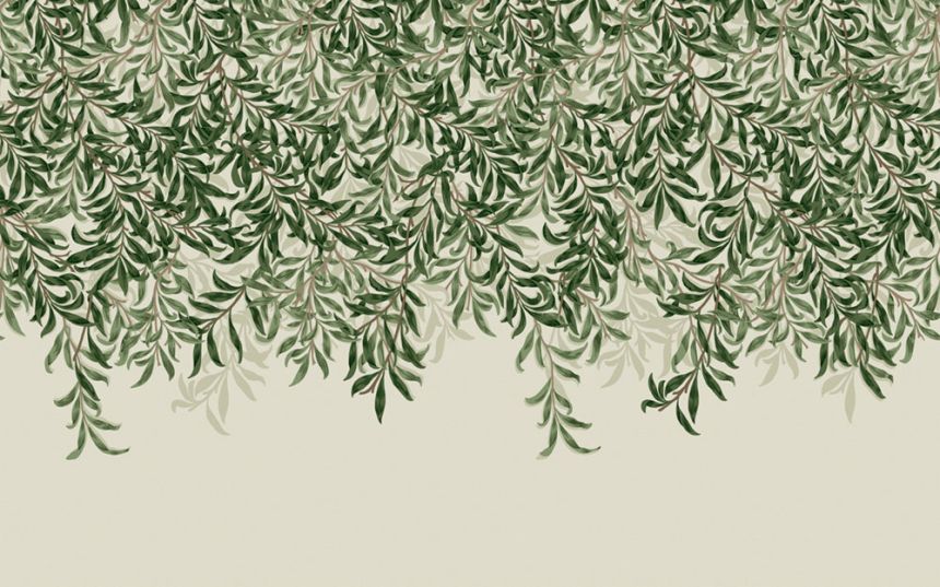 Non-woven wall mural, green, branches, leaves, 125364, William Morris At Home
