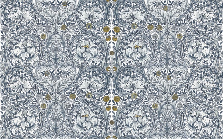 Non-woven wall mural, blue, flowers, 125400, William Morris At Home