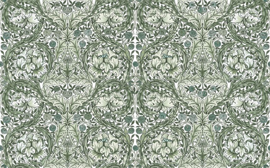 Non-woven wall mural, green, flowers, 125418, William Morris At Home