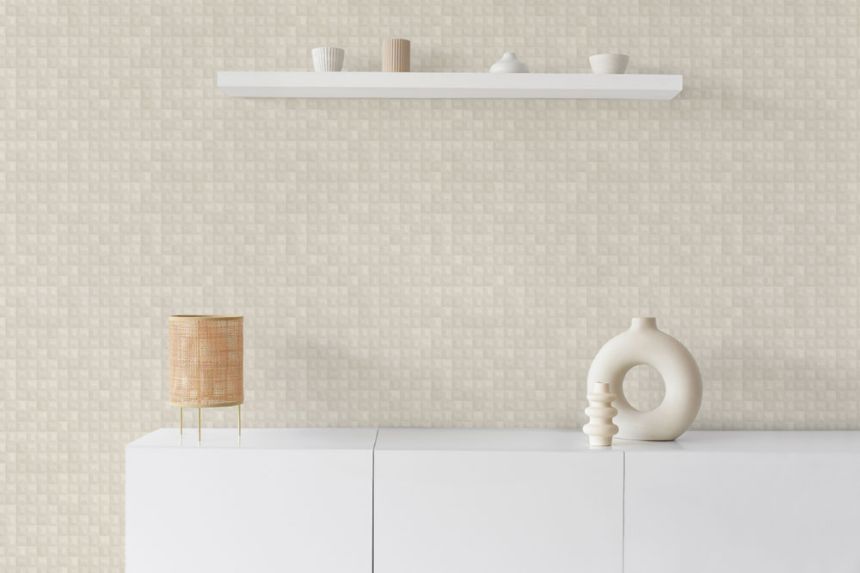 Luxury geometric non-woven wallpaper, grey, Z15522, Mini Trend, Zambaiti Parati