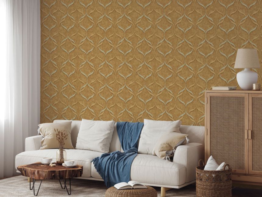 Luxury non-woven wallpaper, grey-beige, ornaments, Z15532, Mini Trend, Zambaiti Parati