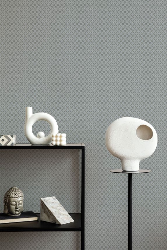 Luxury geometric non-woven wallpaper, grey-cream, Z15536, Mini Trend, Zambaiti Parati