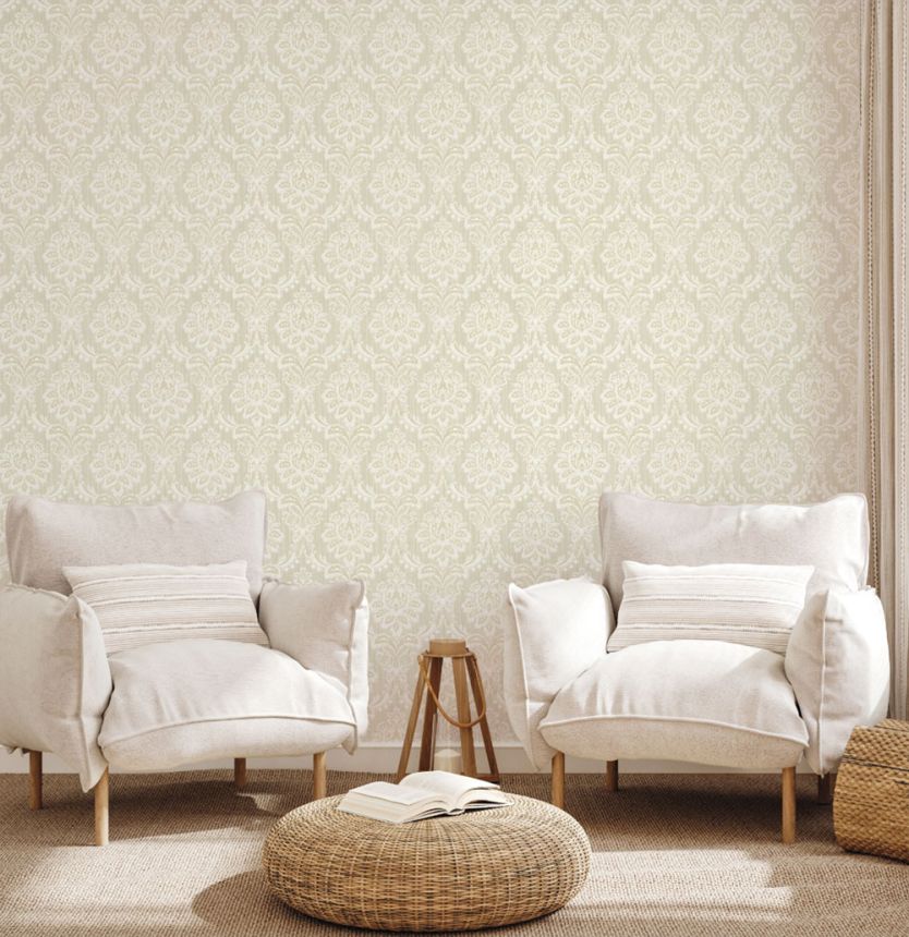 Luxurious baroque non-woven wallpaper, beige, Z15540, Mini Trend, Zambaiti Parati