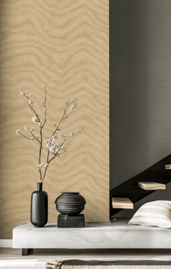 Non-woven wallpaper, cream-grey, fabric imitation, 42220, Aura, Cristiana Masi by Parato
