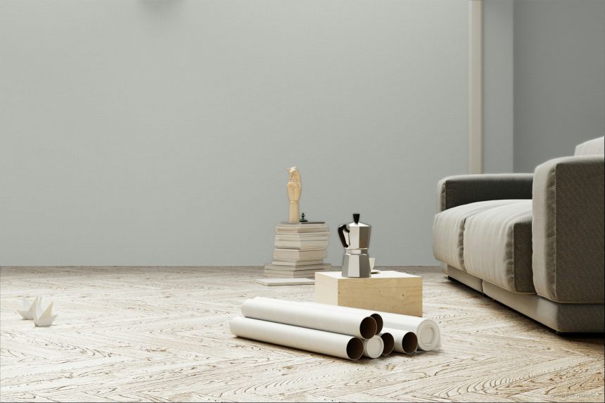 Non-woven wallpaper, grey, fabric imitation, 340617, Linen Look, Eijffinger