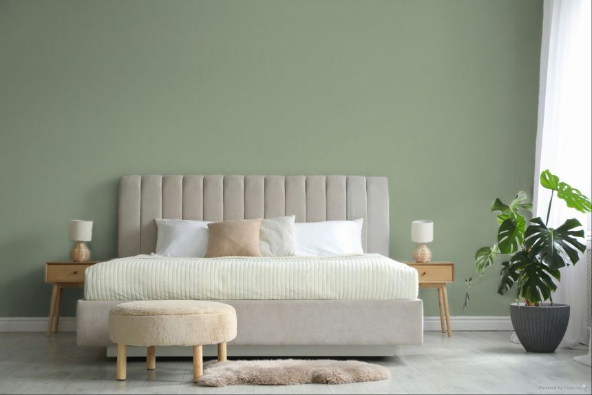 Non-woven wallpaper, green, fabric imitation, 340634, Linen Look, Eijffinger