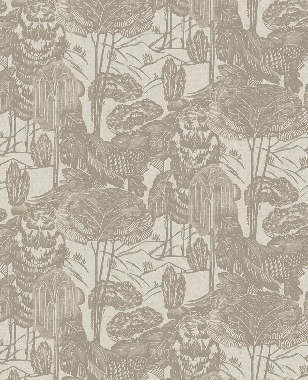 Non-woven wallpaper, brown-beige, leaves, trees, 340541, Groovy, Eijffinger