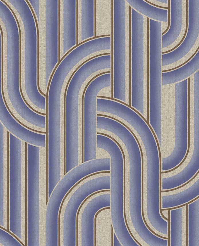 Geometric non-woven wallpaper, blue-beige, retro, 340566, Groovy, Eijffinger