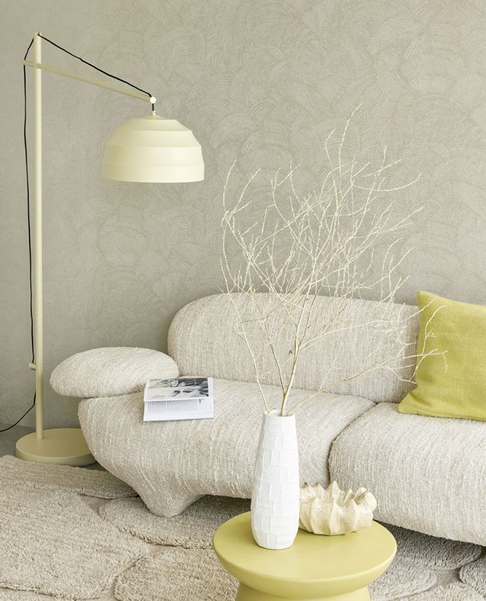 Non-woven wallpaper, cream-gold, 340363, Sensory,Eijffinger