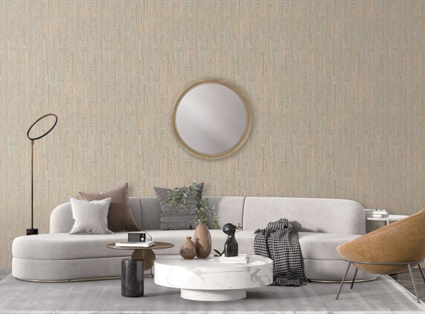 Geometric non-woven wallpaper, beige, SA524012, Santa Fe, Design ID