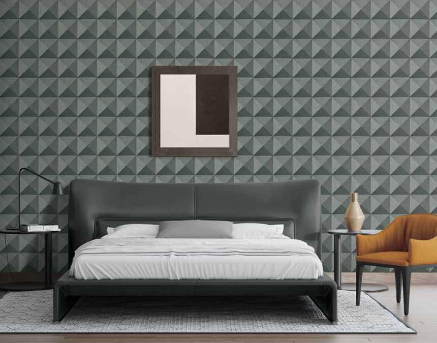 Geometric non-woven wallpaper, grey, SA524102, Santa Fe, Design ID