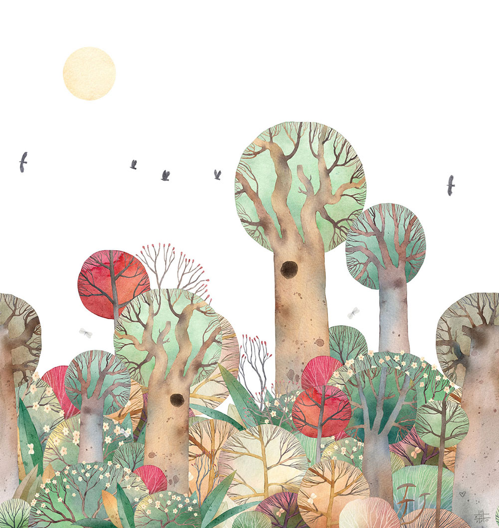 Children's non-woven wall mural, landscape, forest, CW6049-1, Cute Walls, Decoprint