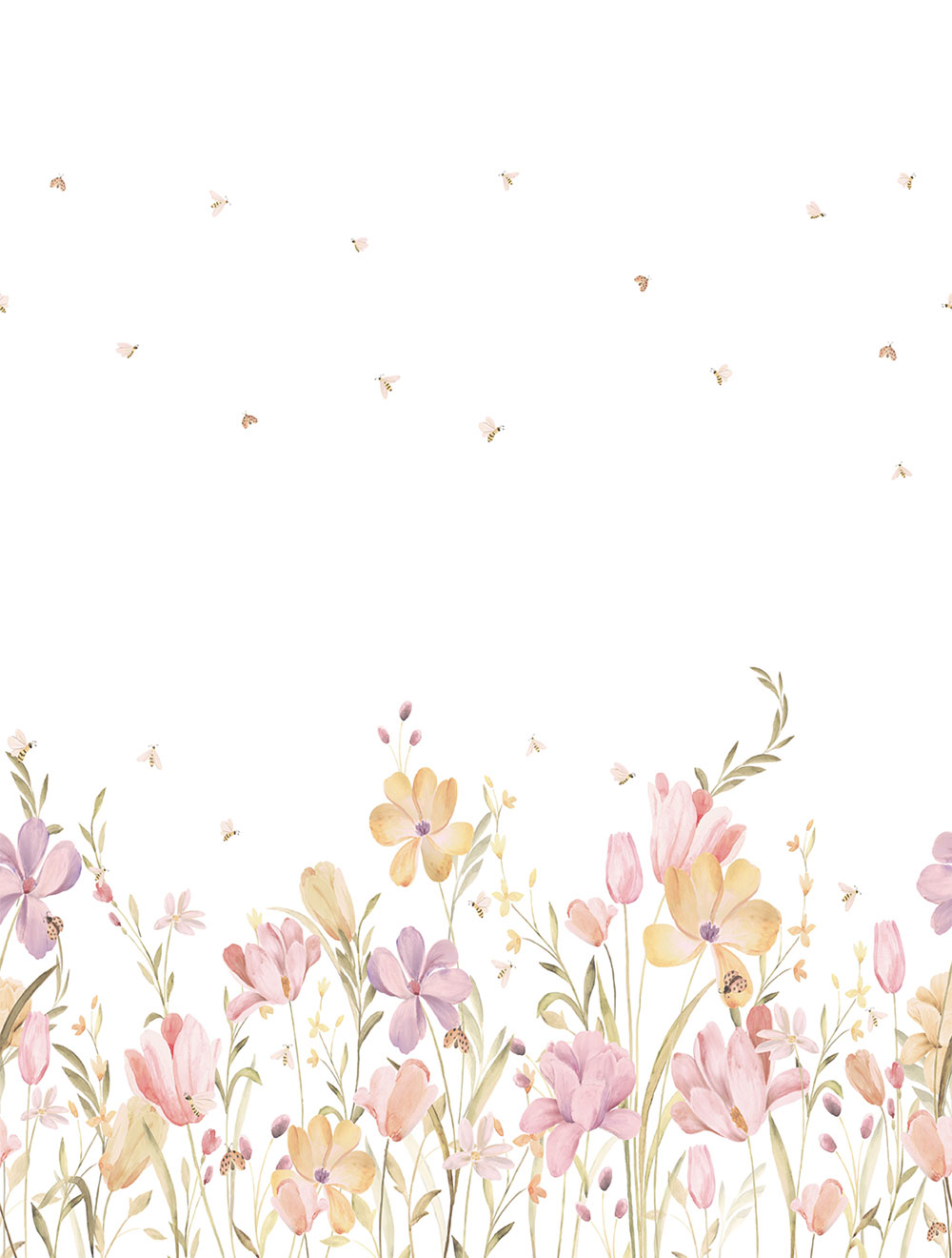 Non-woven wall mural, flowers, CW6129-1, Cute Walls, Decoprint