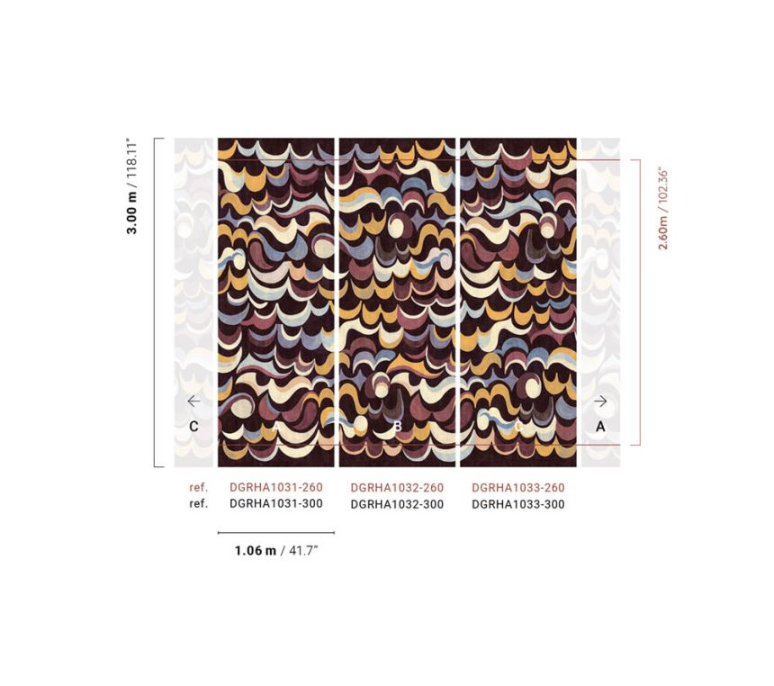 Non-woven wall mural, waves, DGRHA1033-260, Rhapsody, Masureel