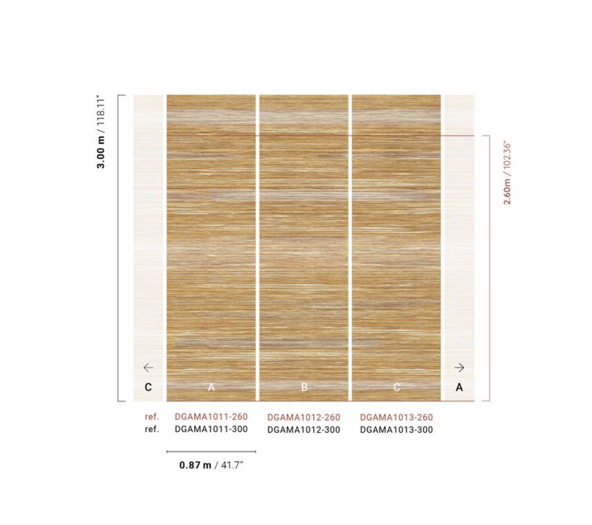 Non-woven wall mural, ochre, mat imitation, DGAMA1011-300,  Amani,  Masureel