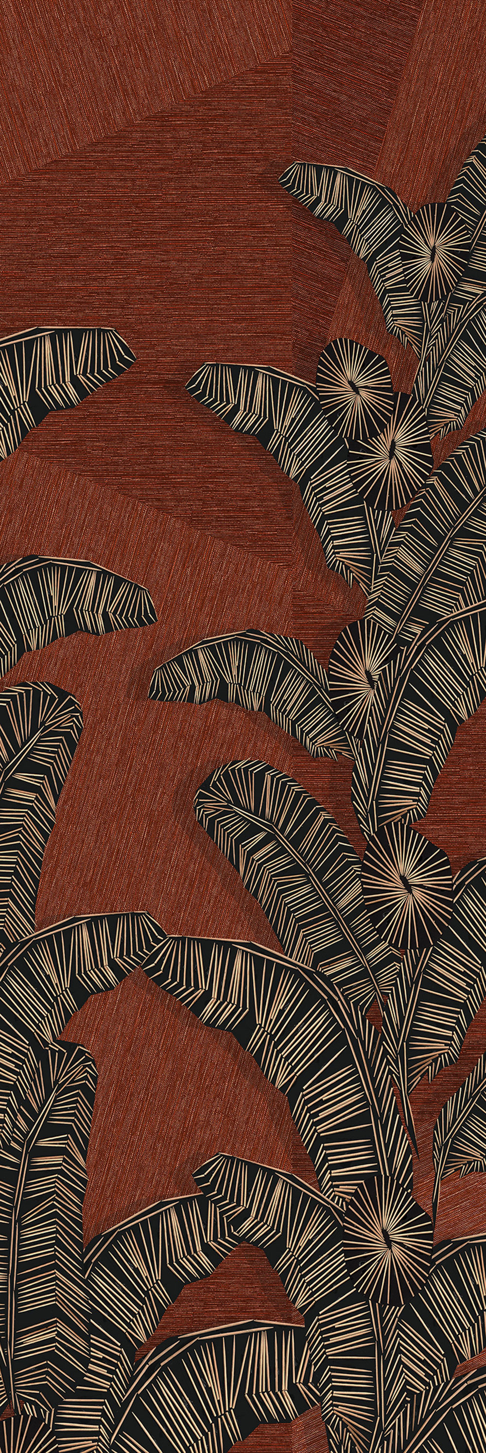 Non-woven wall mural, brown-red, leaves, DGAMA2031-300,  Amani,  Masureel