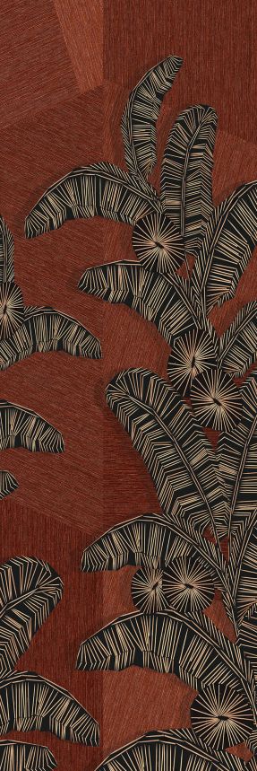 Non-woven wall mural, brown-red, leaves, DGAMA2033-260,  Amani,  Masureel