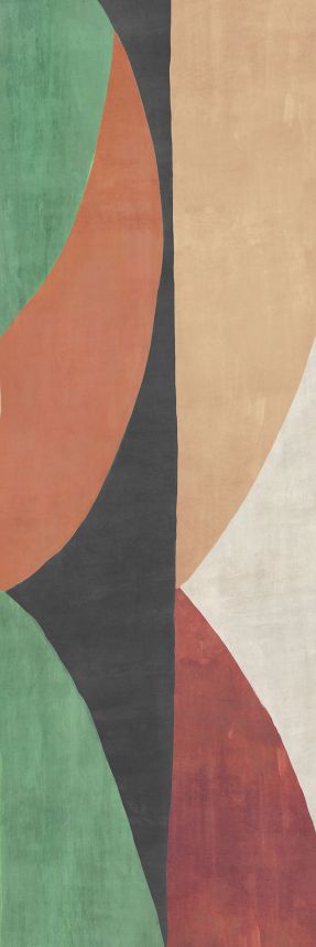 Geometric non-woven wall mural, green-brown, DGAMA3021-300, Amani, Masureel