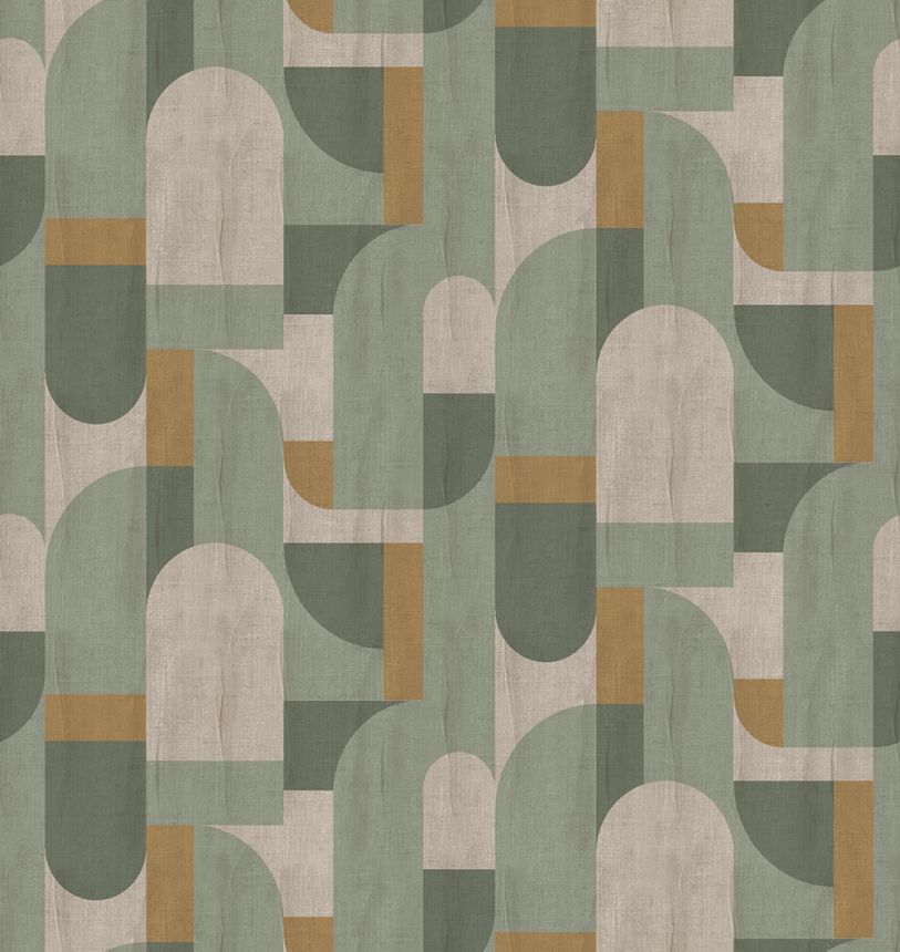 Geometric non-woven wall mural, green, FW4064-4, Feature Walls, Decoprint