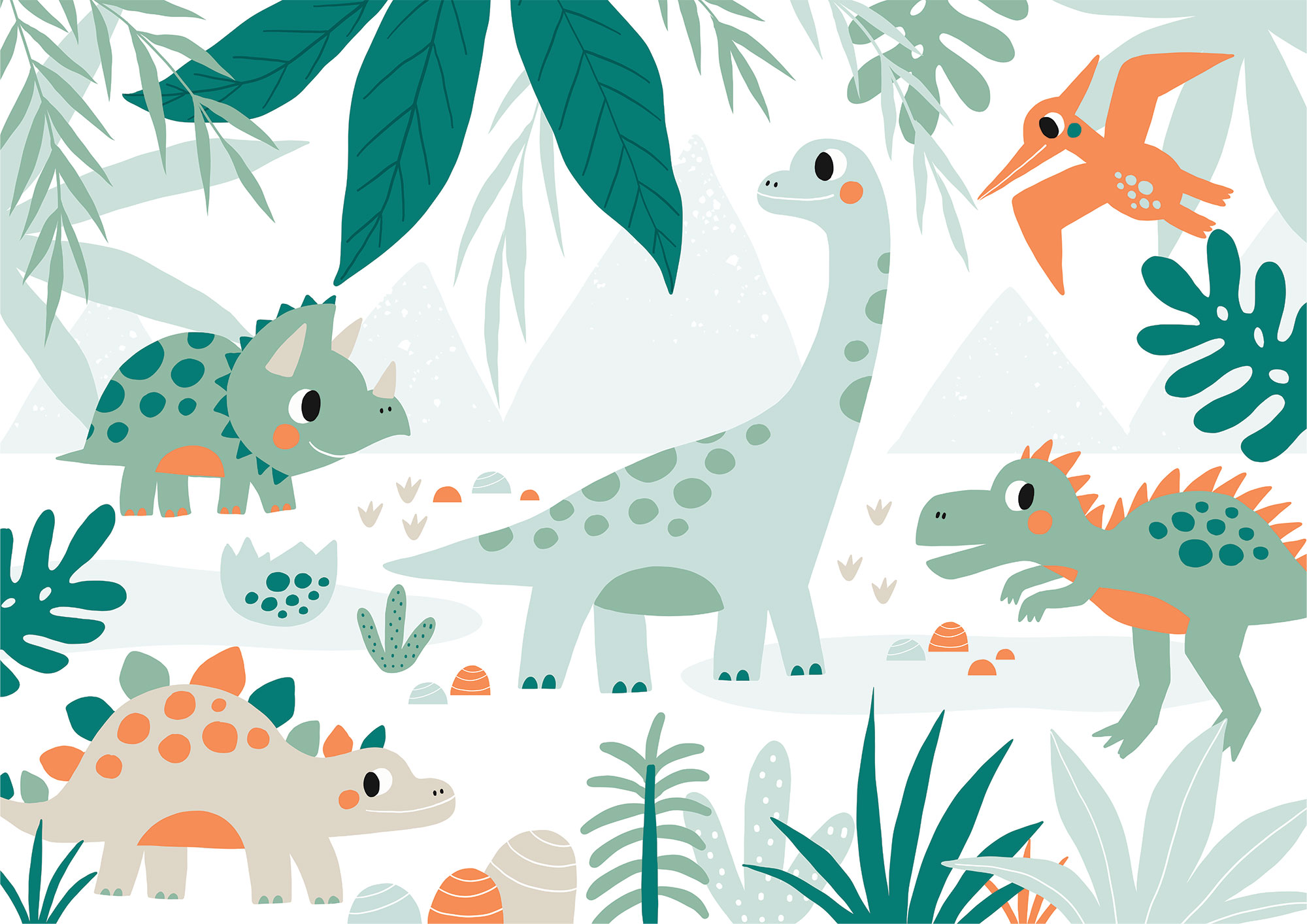 Customized non-woven wall mural, Dinosaurs, 10002, Vavex