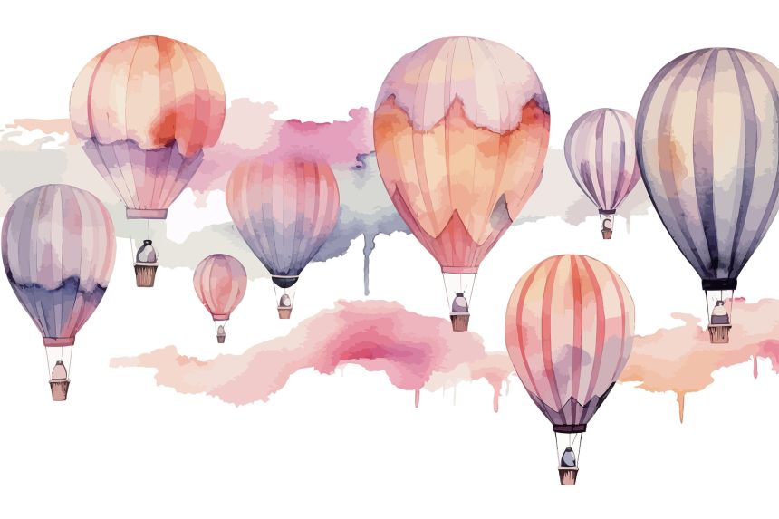 Customized non-woven wall mural, Balloons, 10023, Vavex