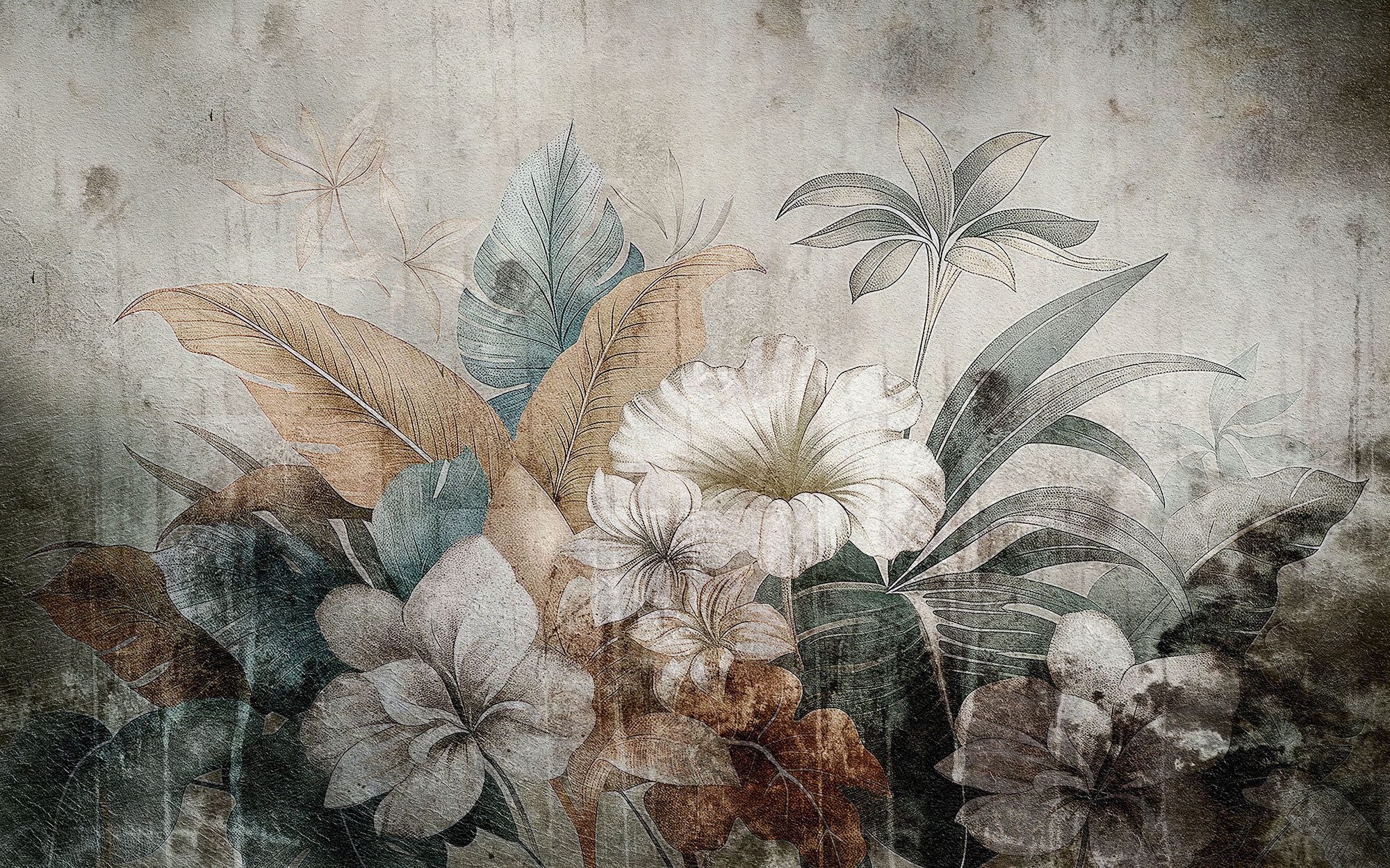 Customized wall mural, Flowers and leaves, 10080, Vavex