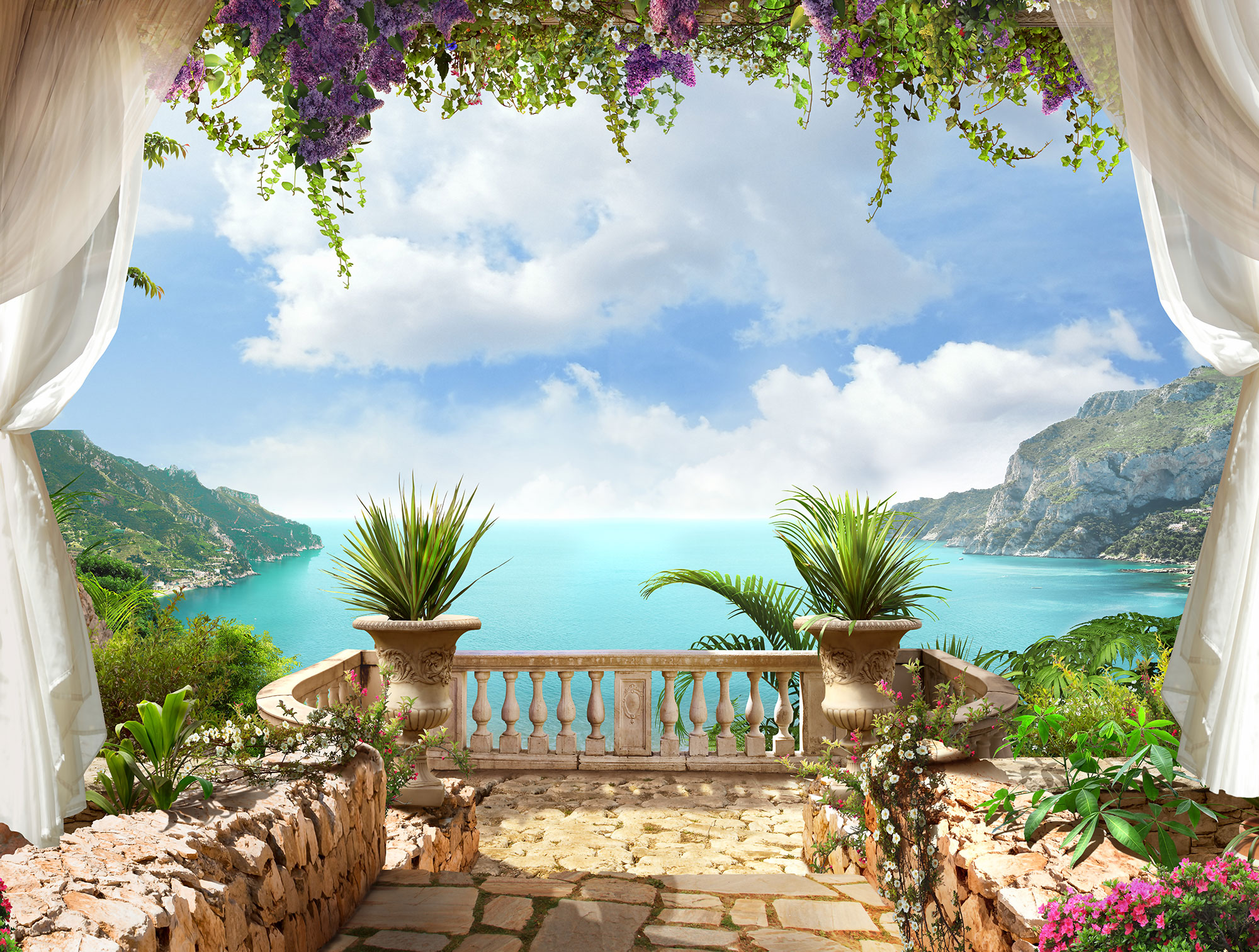 Customized non-woven wall mural, Sea view, 10093, Vavex