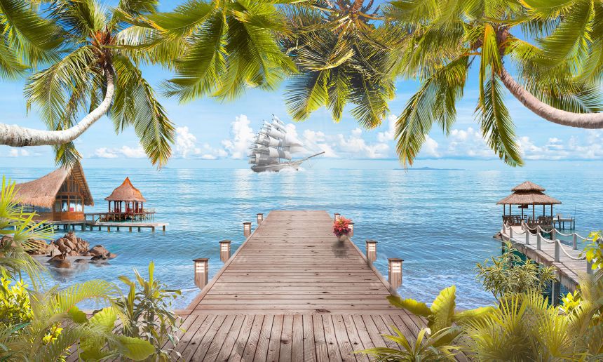 Customized non-woven wall mural, Sea view, 10101, Vavex