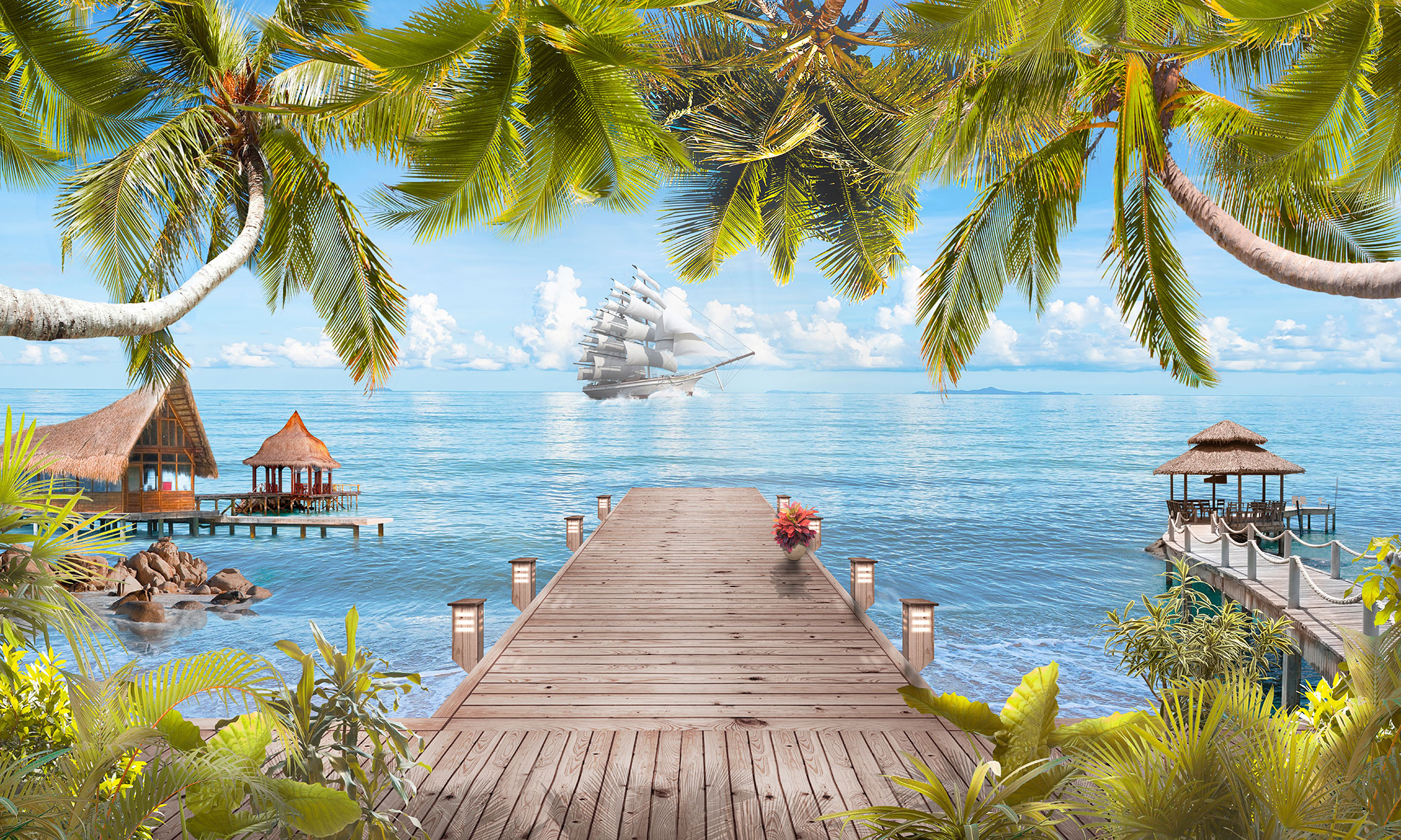 Customized non-woven wall mural, Sea view, 10101, Vavex