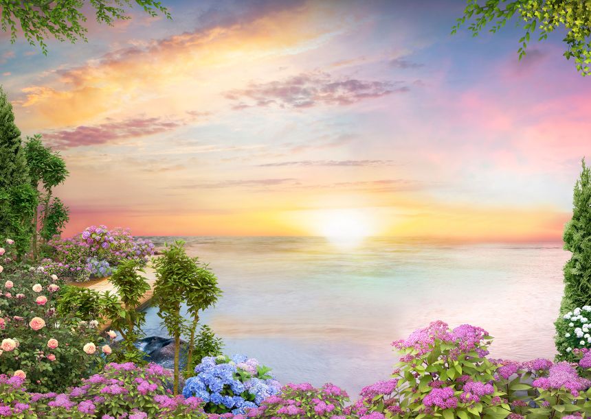 Customized non-woven wall mural, Sunset in the Mediterranean, 10113, Vavex