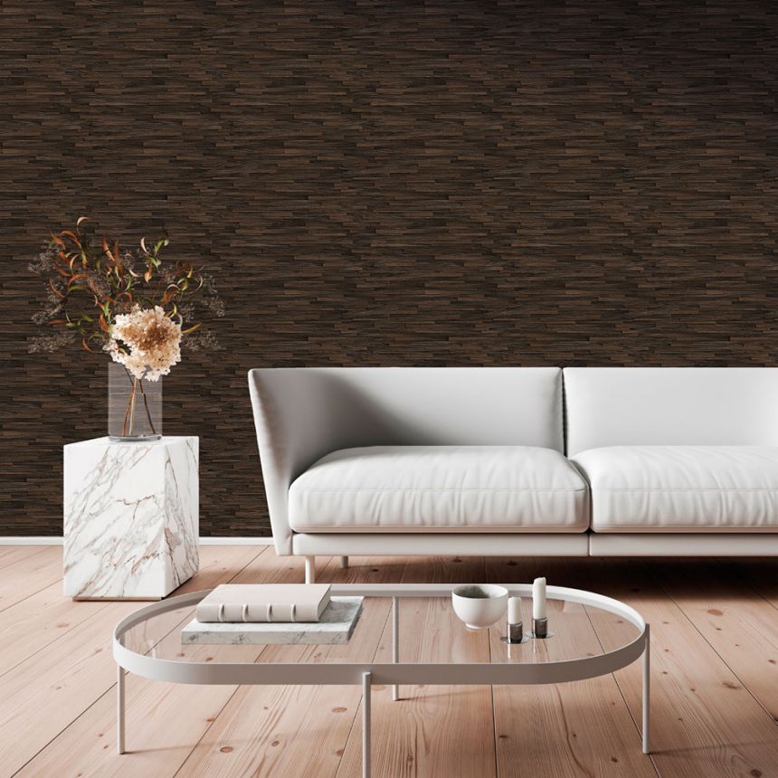 Luxury non-woven wallpaper, grey-beige, wood imitation, Z57727, Architexture 2,  Zambaiti Parati