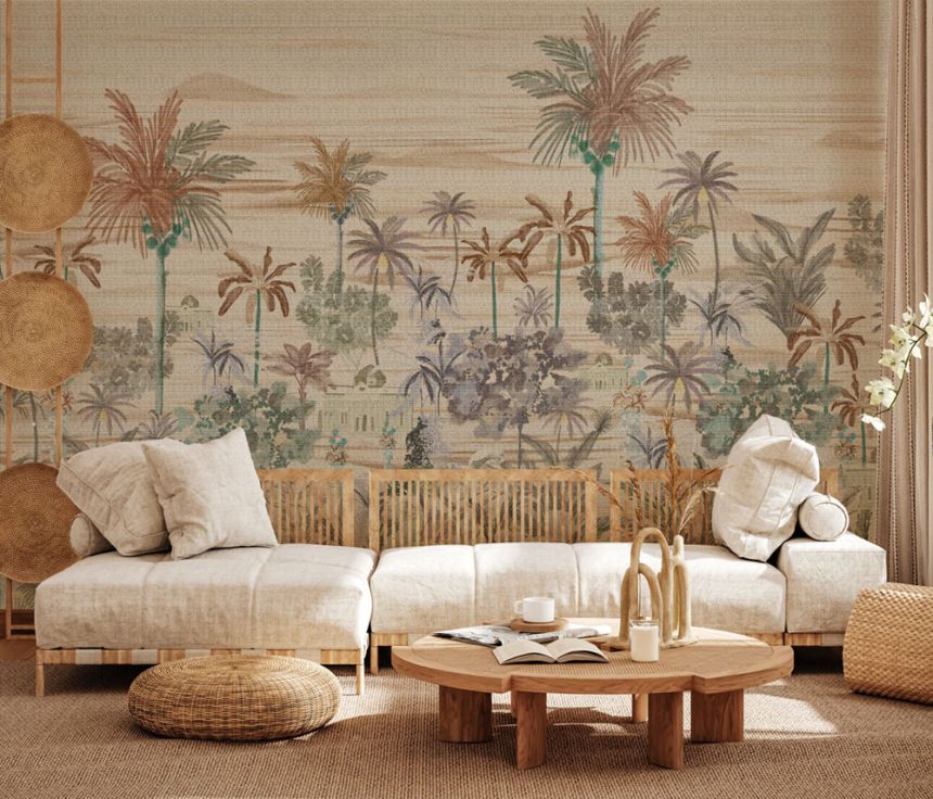 Luxury non-woven wall mural, brown, palm trees, Z57776, Architexture 2,  Zambaiti Parati