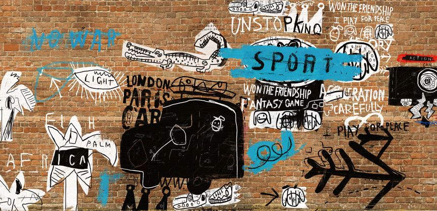 Customized non-woven wall mural, Graffiti, 10137, Vavex