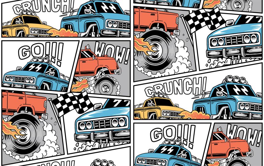 Customized non-woven wall mural, Cars, Comics, 10157, Vavex