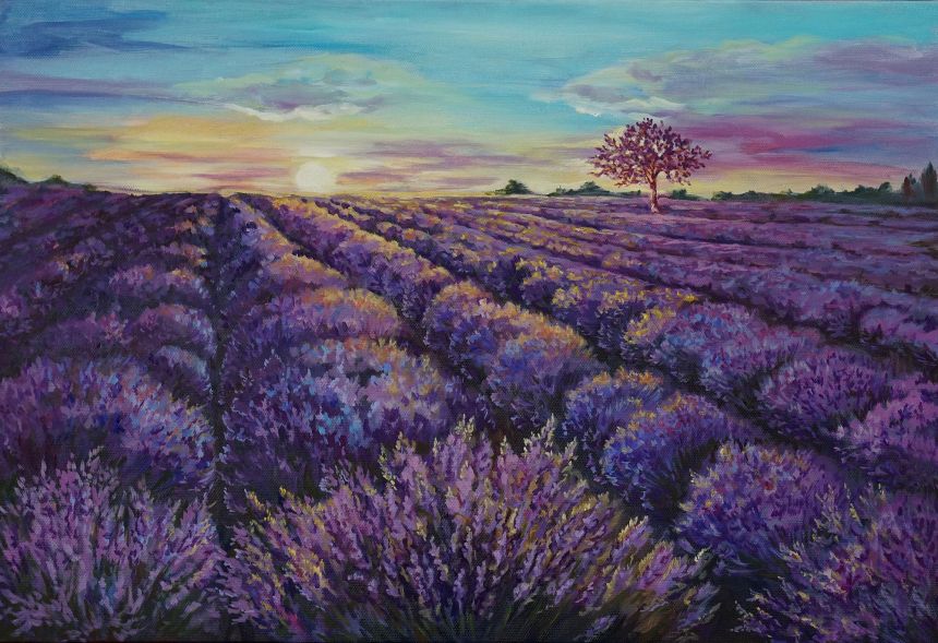 Customized non-woven wall mural, Provence, Lavender field, 10166, Vavex