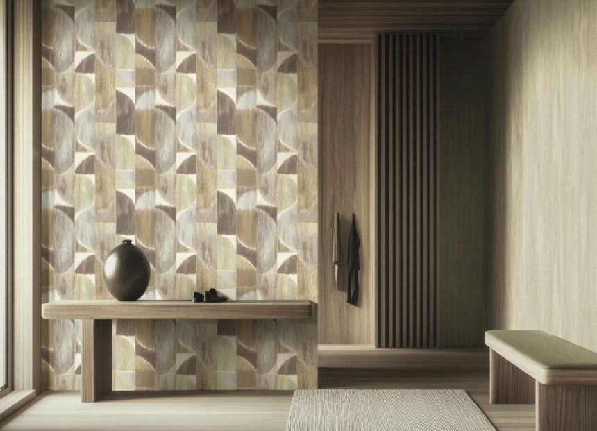 Non-woven wallpaper, graphic, brown-beige, 27524, Sintesi, Cristiana Masi by Parato