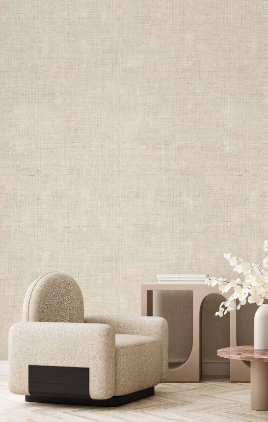 Non-woven wallpaper, fabric imitation, beige, 27582, Sintesi, Cristiana Masi by Parato