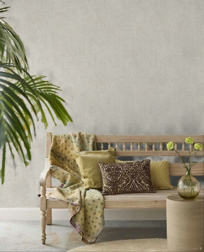 Wallpaper, white-grey, fabric effect, 32461, Vitalis, Parato by Cristiana Masi