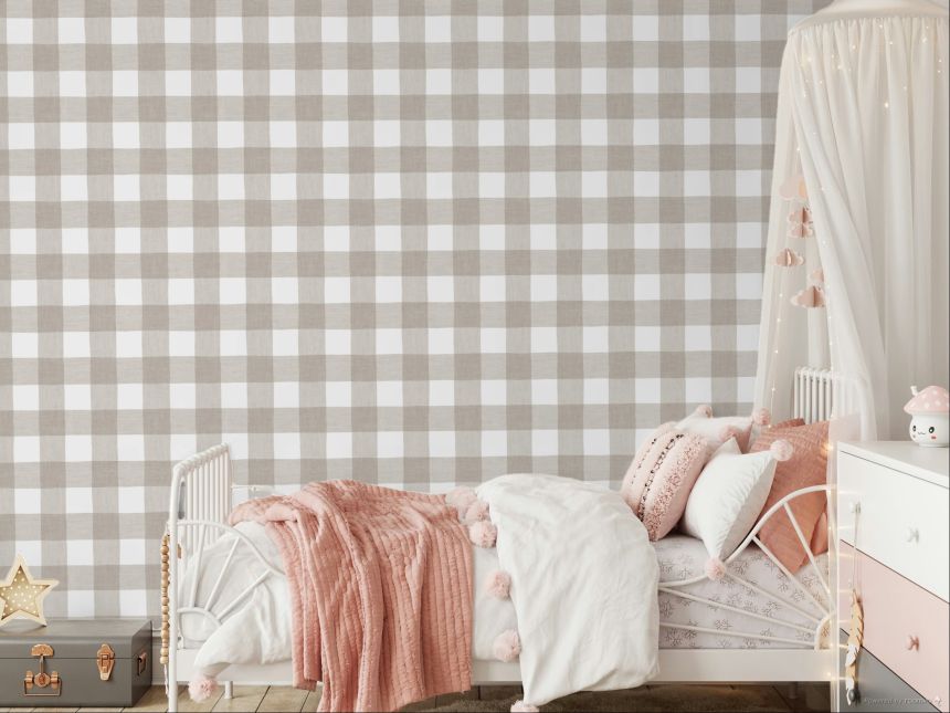 Wallpaper, grey-beige, fabric imitation, 38431, Top Stripes, Parato by Cristiana Masi