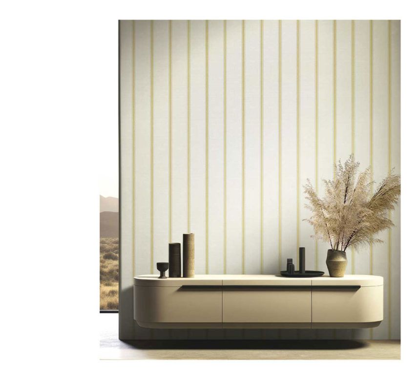 Non-woven wallpaper, green-beige, stripes, 25765, The Best Classic & Elegant, Cristiana Masi by Parato