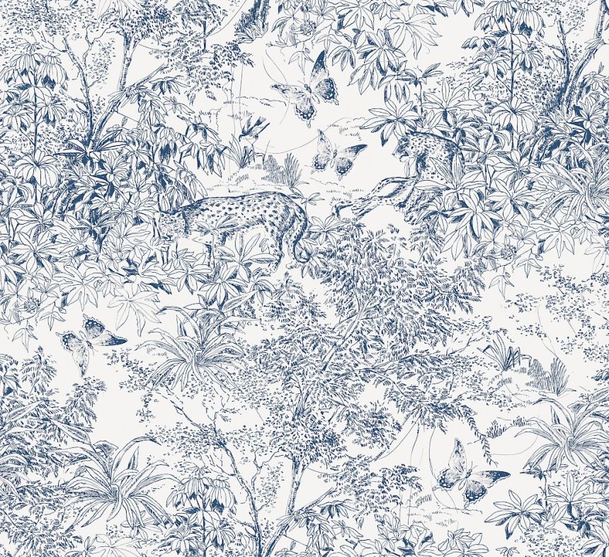 Wallpaper, white-blue, leopard, nature, ZON201, Amazone, Masureel