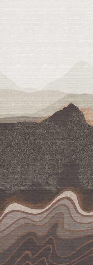 Mural wallpaper, brown-grey, mountain landscape, DGZON2032-260, Amazone, Masureel