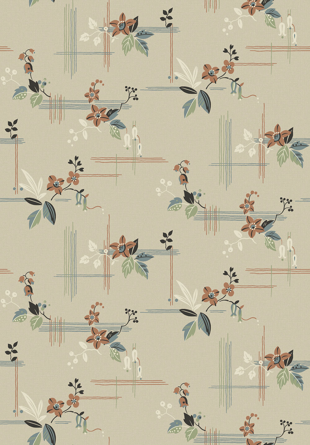Wallpaper, beige, flowers, 4172, Alla Tiders Hus, Borastapeter