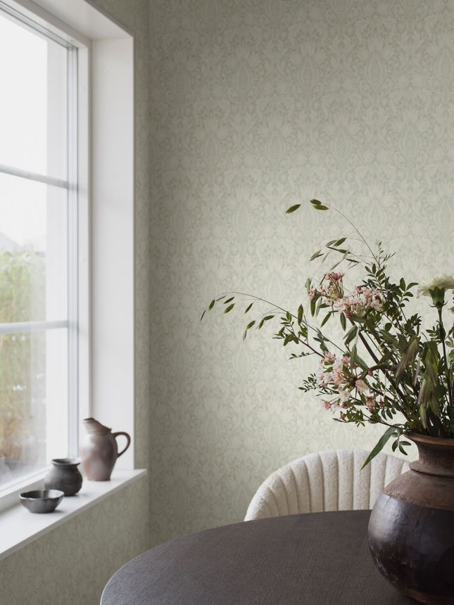 Wallpaper, green, flowers, leaves, 38747, Borosan Hem, Boråstapeter