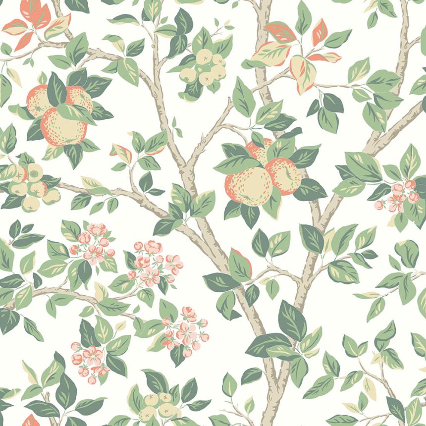 White wallpaper, trees, leaves, 7650, Icons, Borastapeter