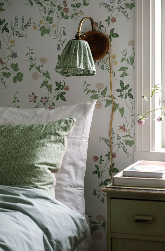 White wallpaper, meadow flowers, 7680, Icons, Borastapeter