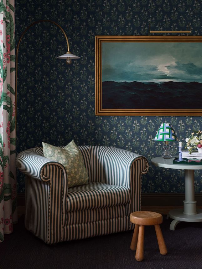 Wallpaper, blue, flowers, snowdrops, 4836, New Heritage, Borastapeter